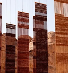 Woven textile basket columns